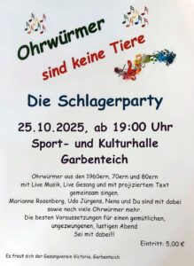 Mehr über den Artikel erfahren „Schlagerparty“ in Garbenteich